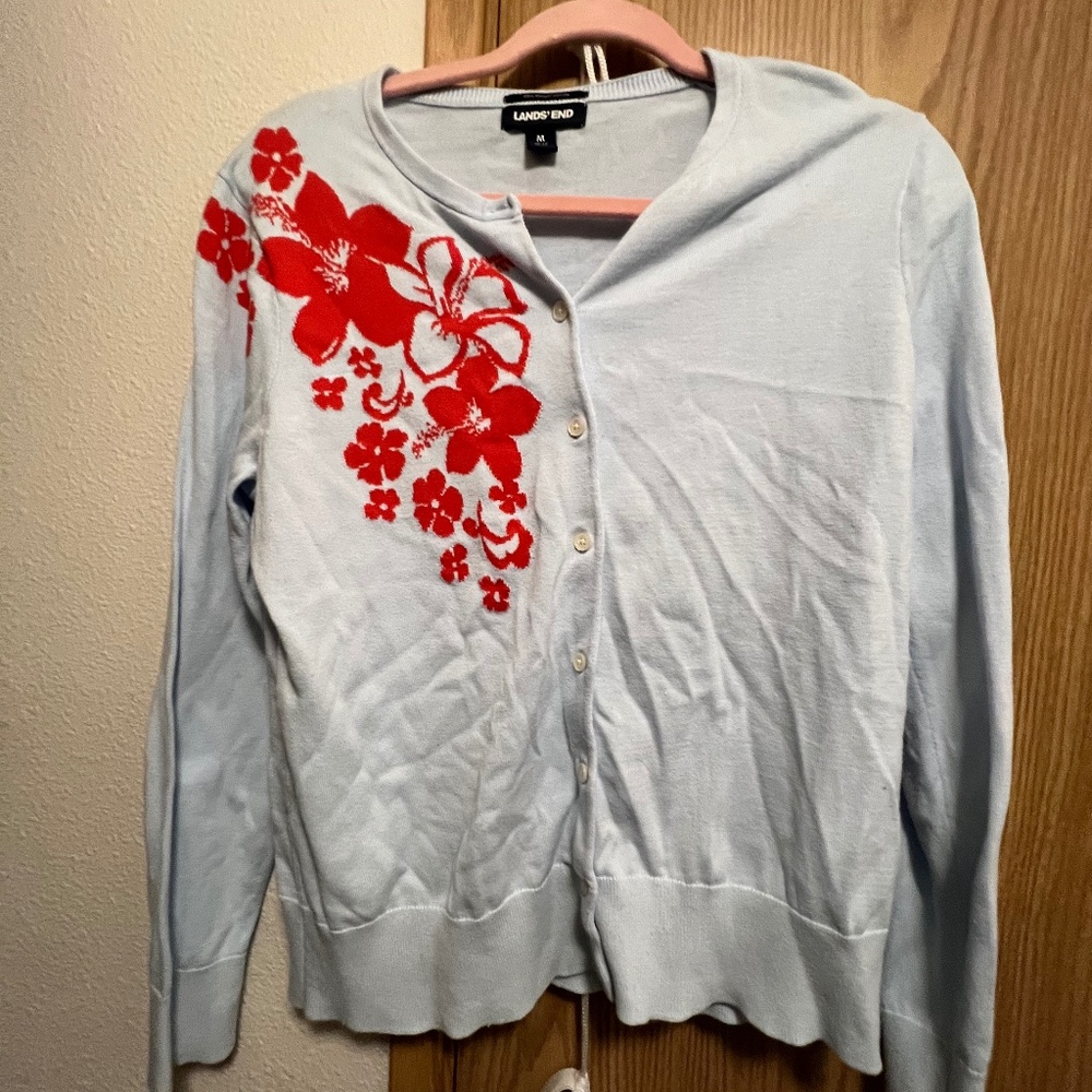 Hibiscus cardigan sweater